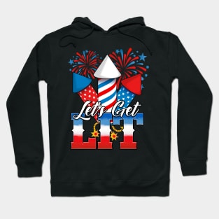 Lets Get Lit Patriotic 4th of July Party Hoodie